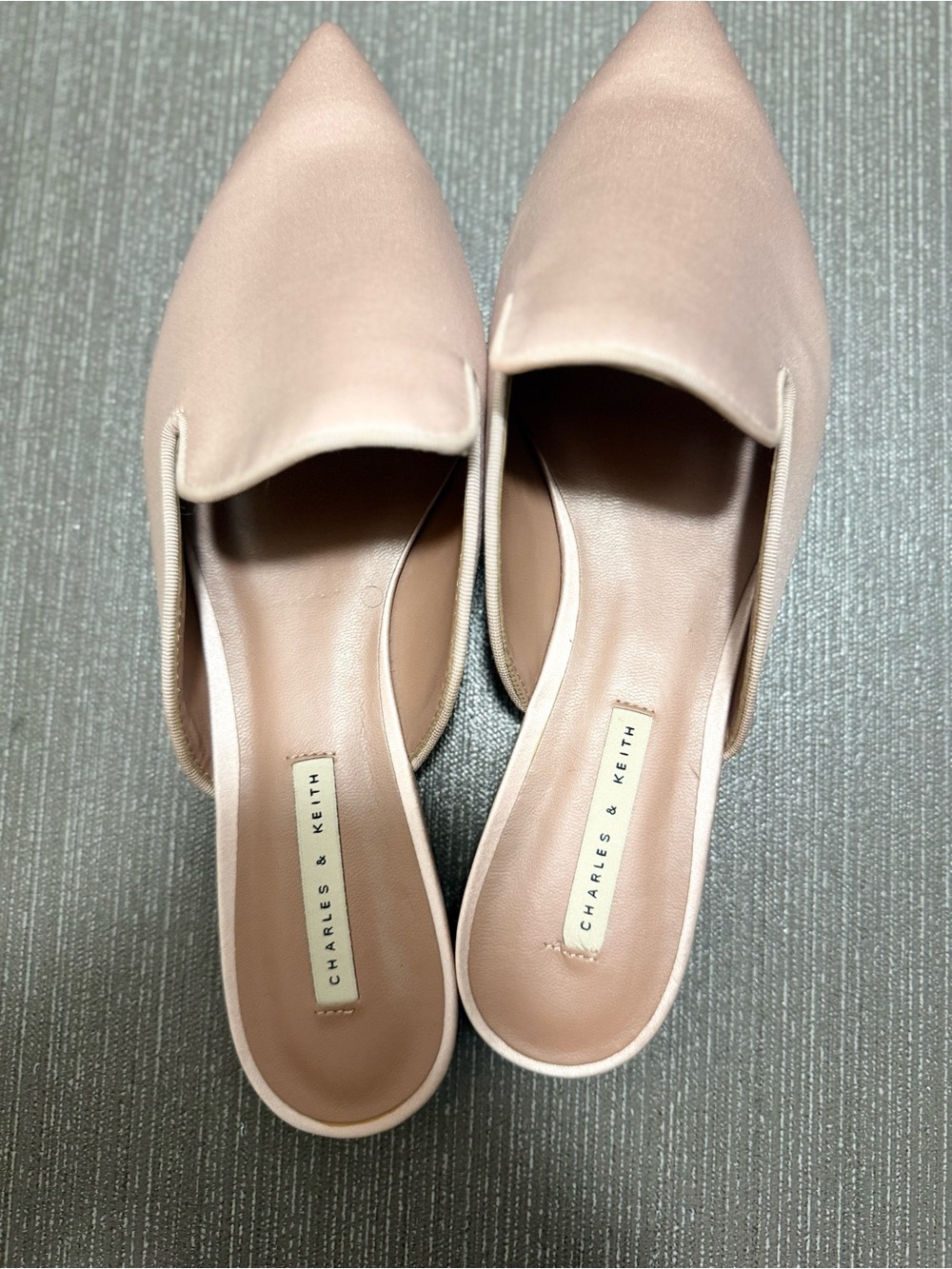 Charles & Keith Dusty Pink Pointed-Toe Slip-On Mules